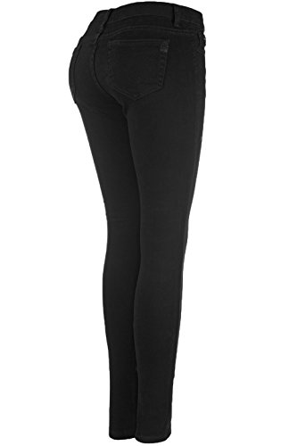 2LUV Women's Stretchy 5 Pocket Skinny Jeans Black 133