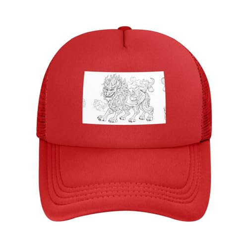 WZYCWB Sketch of Monster Print Casquette de baseball noire | Convient pour les sports de plein air, le cyclisme, la pêche et la protection solaire, Rouge,...