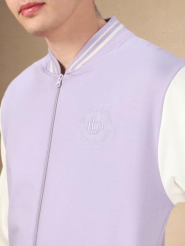 Image of Dennis Lingo Men Colorblock Polycotton Regular Fit Full Sleeves Front-Open Sweatshirts
