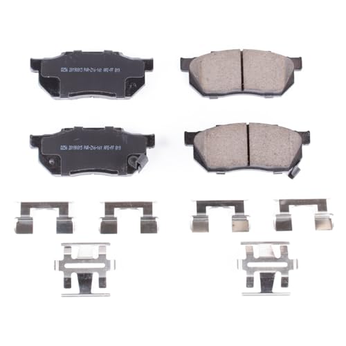 Image of PowerStop Front Brake Pads for Honda Civic 1984-87 |CRX 1988-91 |Insight 2003-06 |Prelude 1983-87 - Z17 Ceramic Brake Pads with Installation Hardware, 17-256
