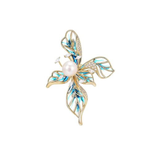 Image of Flower Brooch Pin Gold-Plated Enamel Brooch Lapel Pins Flower Jewelry for Women