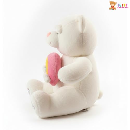 Image of 40 CM Rainbow Bear Plush Toy | Super Soft Stuffed Teddy for Kids | Cute White Teddy Holding Rainbow for Girls & Boys | Ultra Cuddly Soft Toy for Children