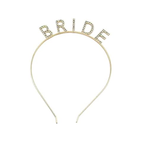 BTYONON Rhinestone Bridal Headband Bride Headband Elegant Crown Headband Bachelorette Party Headband for Women Girls Cover