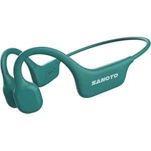 SANOTO Bone Conduction Headphones 5.0 Open Ear Headphones IPX7 Waterproof Sweatproof Bone Conduction Headphones Sports Headphones for Runners Bicycle Cycling Fitness