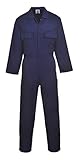 Portwest Stud Front Coverall Polyester & Cotton Multiple Pockets Navy Extra Large Ref S999XLGE