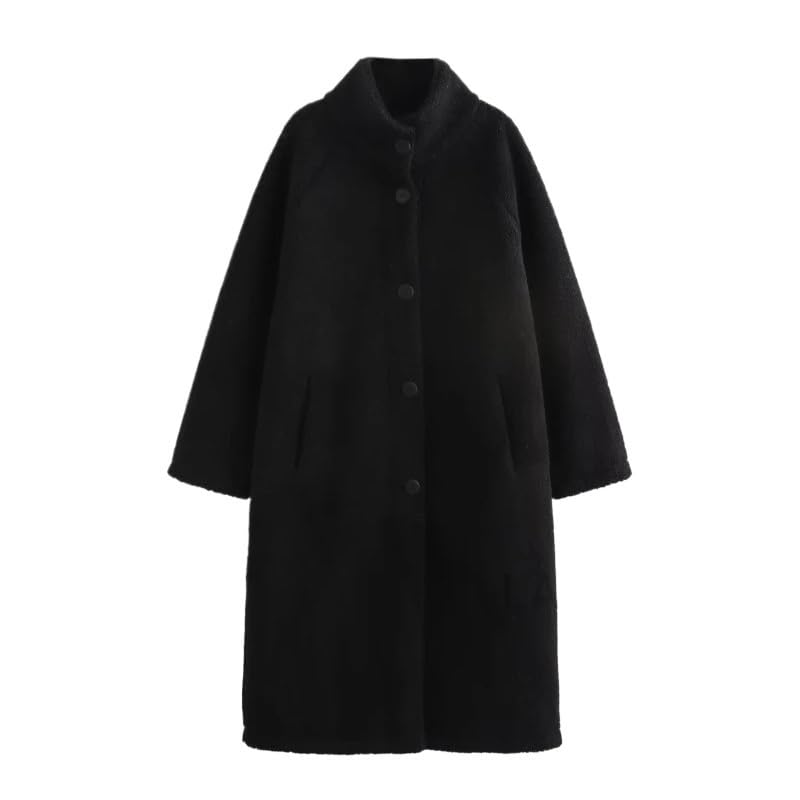 Veste d'extérieur chaude noire en polaire isolante avec col montant