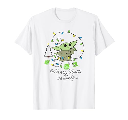 T-shirt Grogu Mandalorian de Noël Star Wars vêtement geek coton taille S à XXL