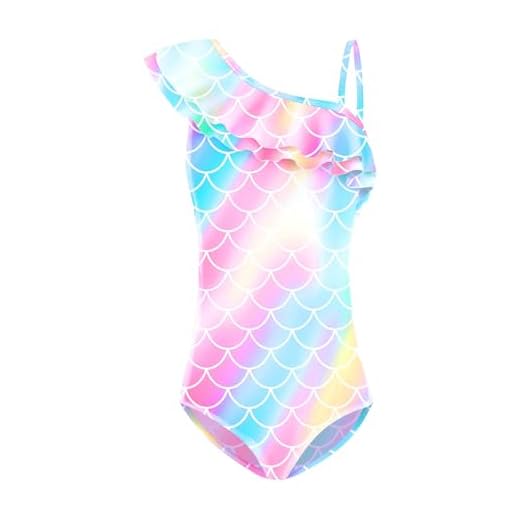 Générique Maillot de Bain à Volants 1 Piece Sirene pour Enfant Filles Taille 5-12 Ans