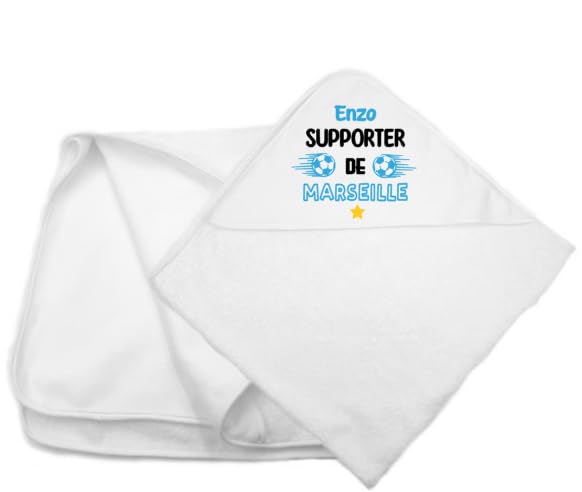 Cape de bain bébé personnalisée Marseille en éponge de coton doux