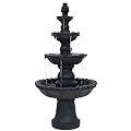 Sunnydaze Pineapple 52-Inch 4-Tier Outdoor Water Fountain - Tall Outdoor Fountain for Garden, Patio or Yard - Black