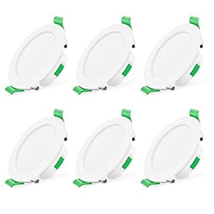 ALUSSO LED Einbaustrahler 230V Flach Dimmbar 7W IP44 Bad Einbauleuchten Deckenspots Deckenstrahler, Warmweiß 3000K Neutralweiß 4000K Kaltweiß 6500K Einbauspots für Badezimmer Küche Wohnzimmer, 6er Set