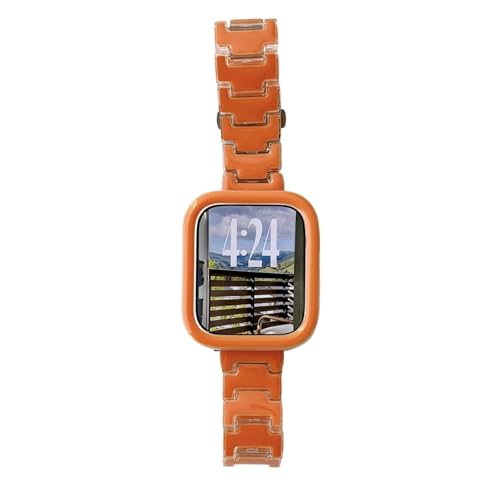 Coque iWatch Series 6 5 4 SE 40mm orange rigide intégrale