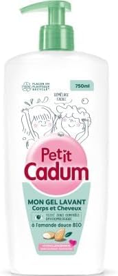 Petit Cadum Easy Detangling Hair and Body Wash Gel with Organic Sweet Almond