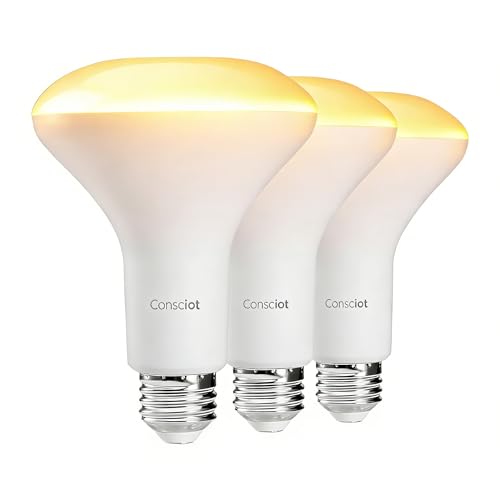 Consciot BR30 LED Bulb Dimmable, 10W Equivalent 65W, 850lm 2700K Soft White Light Bulb with E26 Base, Flood Light Bulb for Indoor Recessed Can Light, UL & FCC Listed, 3 Pack