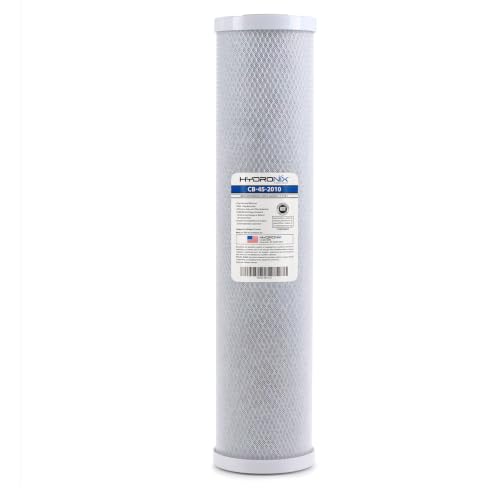 Hydronix CB-45-2010 Whole House, Commercial & Industrial NSF Coconut Carbon Block Water Filter, 4.5" x 20" - 10 micron