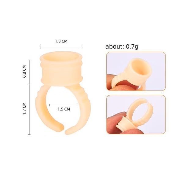 Image of Professional Silicone Ink Cups for Tattoo Artists - Finger Ring Cups for Microblading & Nail Art (100pcs)