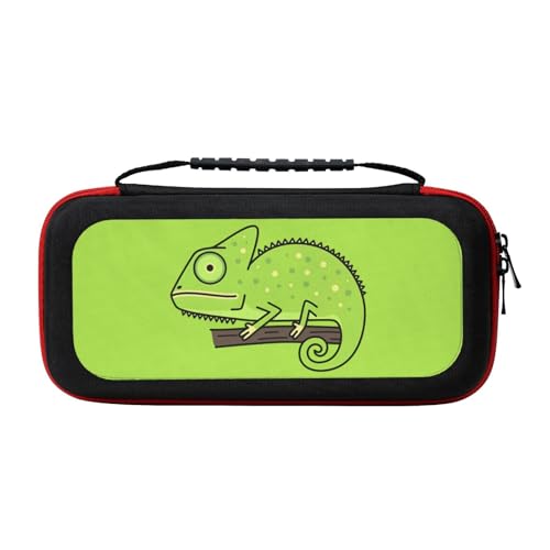 Switch 有機ELモデル対応 ケース 面白い カメレオン スイッチ Oled 収納ケース 大容量 全面保護 EVA素材 耐衝撃 防水 防塵 防汚 Switch 収納バッグ ハンドル付き 持ち運び便利 スイッチ キャリングケース ハードポーチ 20枚ゲー