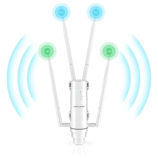 WAVLINK AC1200 Outdoor Long Range Weatherproof Dual Band WiFi Extender/Wireless Access Point with Outside PoE Powered,Gigabit Port,Supports Router/AP/Repeater Modes for Courtyard,RV,Campsite