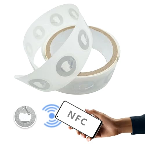 60 Stück NFC Tag Sticker 25mm,NFC Sticker,NFC Aufkleber NFC 213 Tag,NFC Chip,NFC Tag Sticker,NFC Tags,NFC Tags Aufkleber,Wiederbeschreibbar NTAG213 NFC Karten,für Alle NFC-fähigen Handys und Geräte