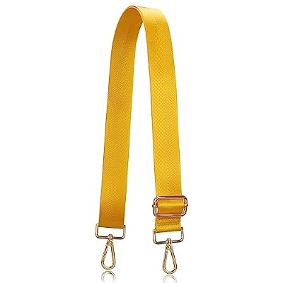 Allzedream - Tracolla larga di ricambio per borsa a tracolla regolabile, Giallo, Medium, Tinta unita