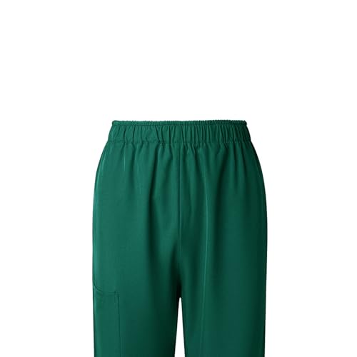 Image of Scrubs Pants for Women Plus Size Stretch Waisted Workwear Pants Medical Uniform Comfy Straight Leg Barrel with Pocket