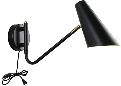 Luz de lectura articulada para cabecera, lámpara de pared con brazo columpio ajustable