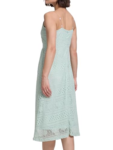 Image of DITOK Womens Lace Floral Midi Dress Summer Sundress Overlay Casual Sleeveless Flowy Cocktail Party Swing Wedding Dresses