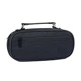 Genérico Bolsa Escolar Estojo Escolar Compartimentos Organizador Lápis Canetas Ziper Resistente Com Alça Papelaria Fofa, PREMIUM (Preto)