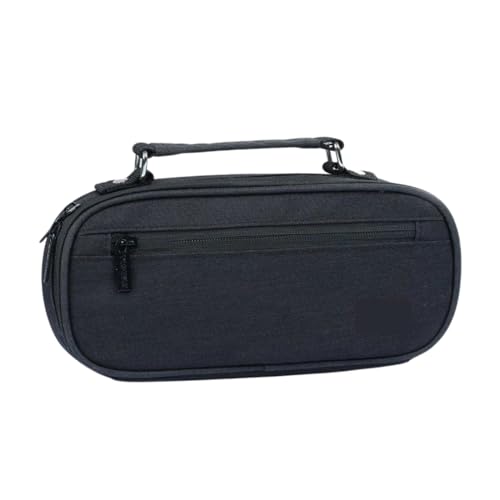 Genérico Bolsa Escolar Estojo Escolar Compartimentos Organizador Lápis Canetas Ziper Resistente Com Alça Papelaria Fofa, PREMIUM (Preto)