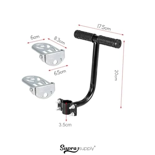 Apoio de Guidão e Pedal para Garupa Bicicleta Com Pedal Traseiro Bagageiro Infantil Supra Supply