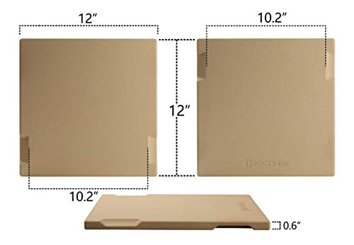 ROCKSHEAT Pizza Stone, 12\"x12\" Square Pizza Stone for Oven Grill BBQ, Cordierite Baking Stone for Bread & Pie, Unique Built-in 4 Handles Cooking Stone