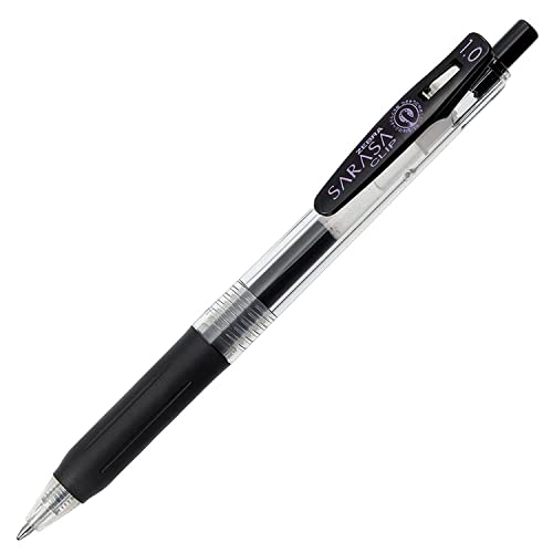 Image of Zebra Sarasa Push Clip Gel Ink Pen - 1.0 mm - Black