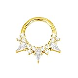 Elegante piercing para la nariz, accesorio juvenil con incrustaciones de diamantes incrustados, piercing para el cuerpo, para ocasiones elegantes, accesorio de moda, One Size, como se describe, como