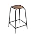 BY SIGRIS - Hocker im Industriestil - Hergestellt aus Holz und Metall - Maße 66 x 41 x 41 cm