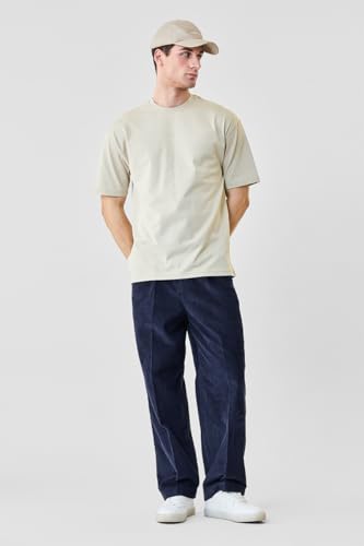 Image of SNITCH Men Oversized Fit T-Shirt | Premium 100% Cotton Breathable Fabric & Smooth Texture | Minimalist Casual Wear T-Shirt with Drop Shoulder & Half Sleeves for Daily Use