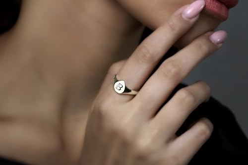 Bague lettre en argent 925 personnalisable avec goutte d'eau ciselée - 2