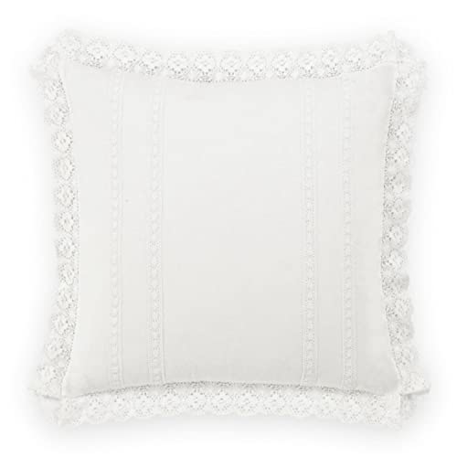 Laura Ashley Home - Queen Comforter Set, Reversible Cotton Bedding With Matching Shams, Stylish Home Decor For All Seasons (Annabella White, Queen) #TOP3
