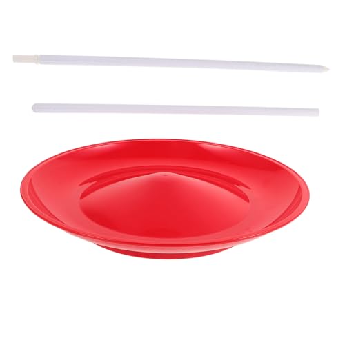 Abaodam Circus Skills Training Juggling Plate Set with Sticks Wobble Disc Gyro Wheel Soft Plastic Plate Cool Gadgets for Kids Performers