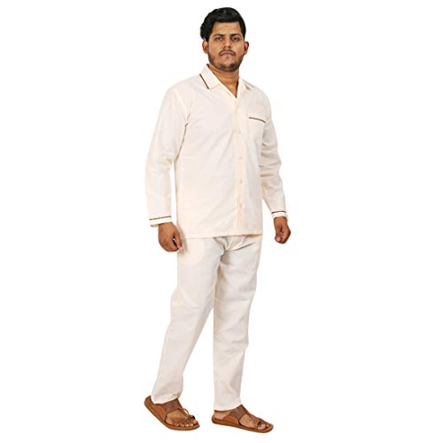 Image of Emperor Men's Cotton Plain /Solid Night Suit Pack of 1