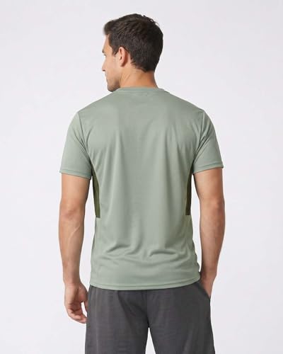 Image of Real Essentials 5 Pack: Men's Mesh Performance Quick Dry Tech Stretch Ultra-Soft Breathable Short Sleeve Crew Active T-Shirt | Available In Big & Tall, Moisture Wicking, Quick Dry, Cooling, Summer, Casual, Basketball, Tennis, Hiking, Yoga, Tops