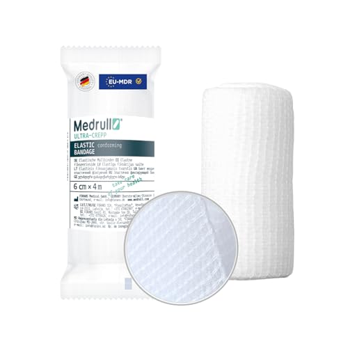 Medrull 6cm x 4m Mullbinden Fixierbinden Set ULTRA CREPP Verbandsmaterial - Fixierbinden Groß 10 Rollen