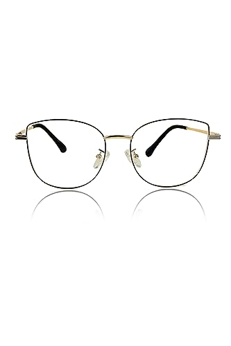 Image of Jodykoes Cat Eye Frames for Women Premium Series Designer Eyeglasses with Blu Cut Anti-Glare Protection | Fashionable Metal Frames | Ideal for Computer and Blue Rays