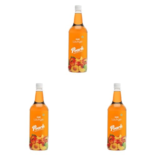 Image of Mapro Lounge Peach Cocktail Mixer Mocktail Fruit Syrup - 1L |Contains Real Fruit Juice| Gluten Free| Zero Cholestrol (Pack of 3)