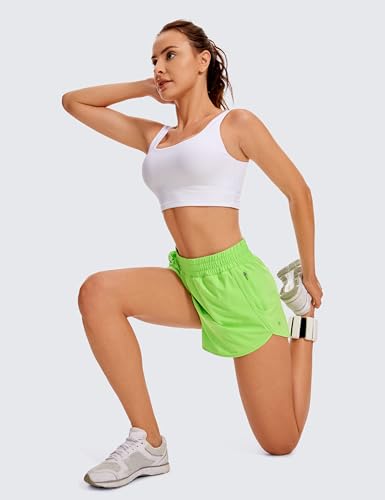 Image of CRZ YOGA Dolphin Athletic Shorts 3 inch | High Waisted, Mesh Liner, Quick Dry, Lightweight, A Zip Pocket, for Women
