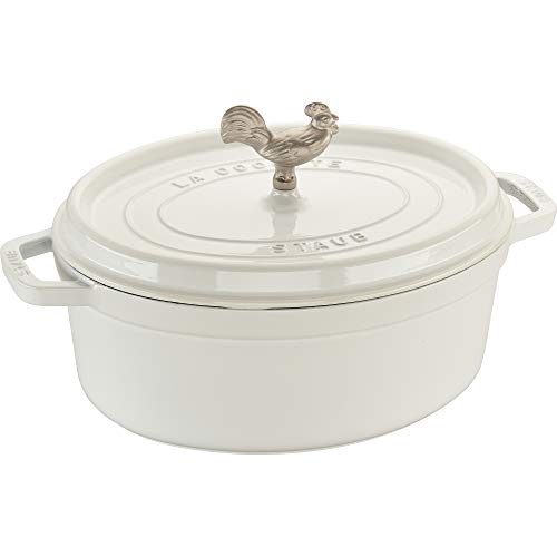 STAUB 5.75-qt Coq au Vin Dutch Oven, White, Made in France