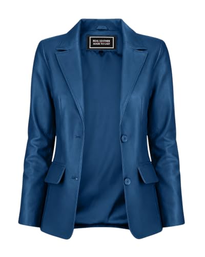 Image of Jild Classic Style Leather Blazer Women - Casual Coat Leather Jacket Women