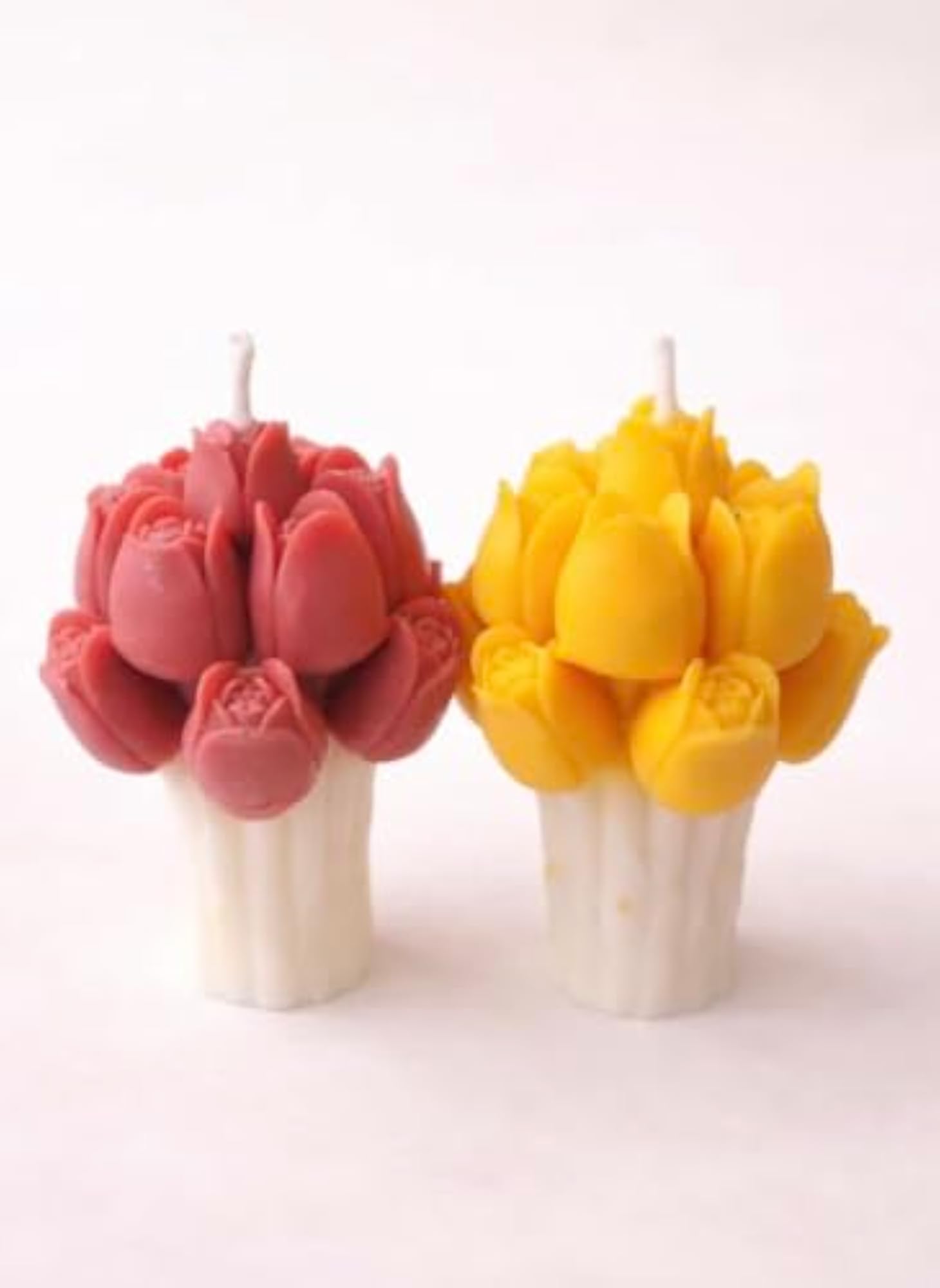Candle Glow-Handmade Yellow Tulip Bouquet Candle