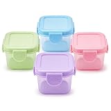 Kit com 4 Potes Herméticos 55ml para Alimentos com Tampa Antivazamento, Livres de BPA, Empilháveis, para Geladeira, Freezer, Micro-ondas e Lava-Louças, Organizadores de Cozinha