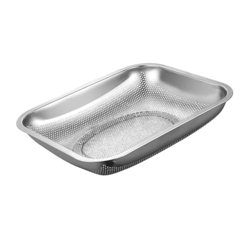 iplusmile Cesta de Drenaje Cuadrada de Acero Inoxidable para Lavado y Almacenamiento de Diseño Antióxido con Rápida Ventilación para Cocina y Restauración