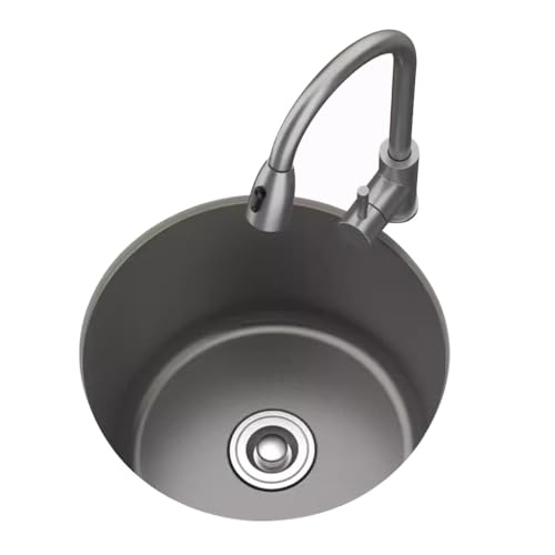 Évier de cuisine à encastrer rond en inox noir, la solution pour petits espaces